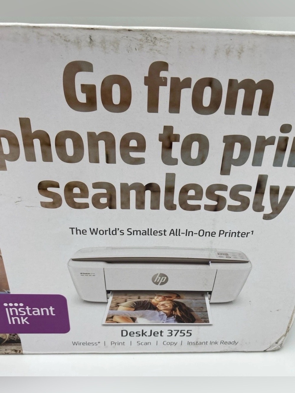HP DeskJet 3755 Compact All‑In‑One Wireless Printer White New in Box - Picture 3 of 4